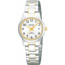 Pulsar Women`s Stainless Steel Bracelet Watch With Easy To Read Dial