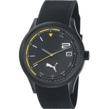 Puma Men's Motor PU102731003 Black Polyurethane Quartz Watch with Black Dial