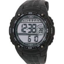 Q&q Mens Digital 10 Bar Chronograph Strap (m074j001y)