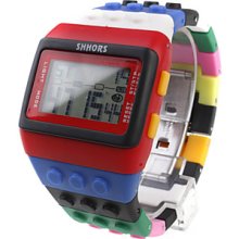 Rainbow - Unisex Block Style Brick Wrist Watch with Night Light