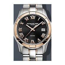 Raymond Weil Parsifal Automatic Rose Gold Two Tone 39mm Watch - Black Dial, Two Tone Bracelet 2970-SG5-00208 Sale Authentic