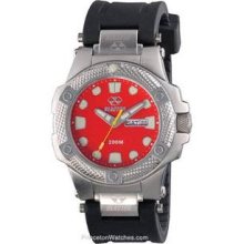 Reactor Meltdown Men's - Bright Red Dial - Stainless - Day/Date - 200