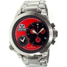 Reactor Mens Source Stainless Watch - Silver Bracelet - Red Dial - 85011