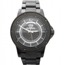 Real Diamond Super Techno Watch All Black Metal Bling