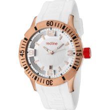 Red Line Men's Traction Silver Dial White Silicone