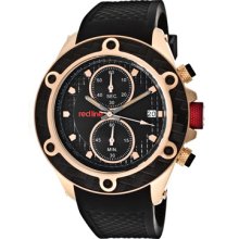 Red Line Watches Men's Carbon Brake Chronograph Black Dial Black Silic