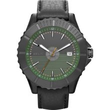 Relic Men's Black Band with Green Dial Watch