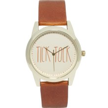 River Island Check Tock Watch Brown