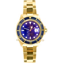 Rolex 40mm 18K Gold Submariner Model 16618 Blue Face with 