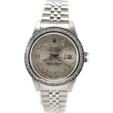 Rolex 69160 1 Ct Diamond Oyster Perpetual Datejust Jubilee Band Women's Watch