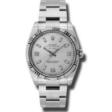 Rolex Air-King White Gold Fluted Bezel 114234 sblio