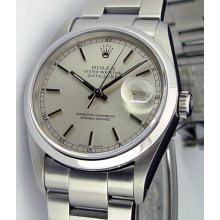 Rolex Datejust 16200 Silver Stick 36mm WatchChest