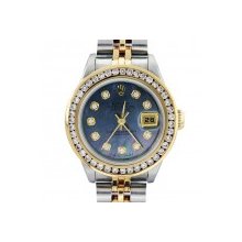 Rolex Datejust 69173 Tahitian MOP Diamond Dial Two Tone Ladies Watch