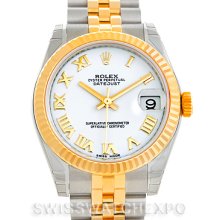 Rolex Datejust Midsize Steel 18k Yellow Gold Watch 178273 Unworn