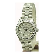 Rolex Ladies Datejust White/1ct Diamond Bezel/2ct Bracelet - Preowned