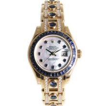 Rolex Ladies Pearlmaster Gold Sapphire Ladies Watch 80308SAPH