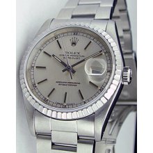 Rolex Men's Datejust 16220 Silver Stick 36mm WatchChest