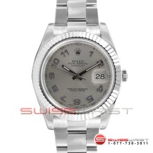 Rolex Men's SS Large Datejust II w/ Silver Arabic Dial on Oyster Band