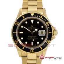 Rolex Submariner Yellow Gold Black Dial - Bezel 16618