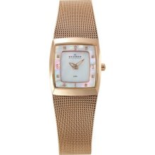 Rose Gold Tone Square Mesh Watch