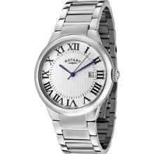 Rotary Gb02524/01 Men's Light Silver Textured Dial Stainless Steel Watch