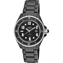 Rotary Women's Black Dial Black Ceramic