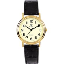 Royal London Men's Quartz Watch With Beige Dial Analogue Display And Black Leather Strap 40000-04