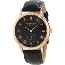 Rudiger R3000-09-007l Leipzig Rose Black Dial Rose Gold Watch