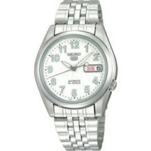 Seiko 5 Men`s Sports Automatic Watch W/ White Dial