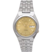 Seiko Automatic Men's Watch with a Stainless Steel Bracelet and Yellow