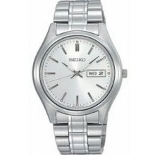 Seiko Classic Stainless Steel Men`s Watch W/ Dual Date Display