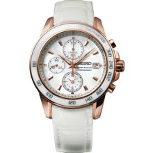 Seiko Ladies Sportura Chrono MOP Dial Rose Gold-Tone and SNDX98