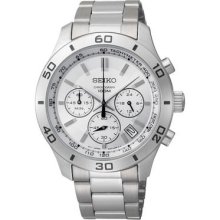 Seiko Men's Chronograph Silver Dial Stainless Steel Watch -