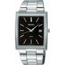 Seiko SKK683 Mens Stainless Steel Dress Black Dial Date Display