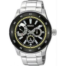 Seiko SNT023 Mens Stainless Steel Criteria Black Dial