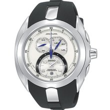 Seiko Stainless Steel Kinetic Arctura Chronograph Rubber Strap SNL059