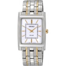 Seiko SUP893 Two Tone Dress Solar Quartz White Dial Link