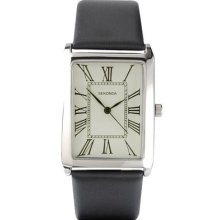 Sekonda 3025 Elegant Gents Genuine Black Leather Strap Watch Rrp Â£39.99