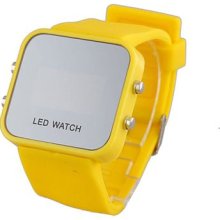 Silicone Band Women Men Unisex Jelly Sport Style Square Led Wrist Watch