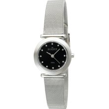 Skagen 107SSSBD Women's Denmark Swarovski Crystals Mesh Bracelet Black