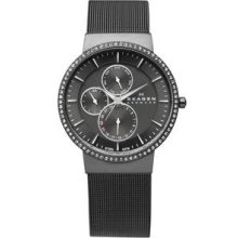 Skagen 357xlmm Womens Gunmetal Mesh Watch