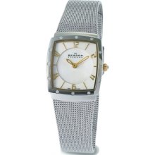 Skagen 396XSGS Crystal Accented Mother Of Pearl Mesh Women's Watch