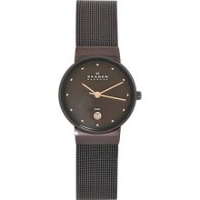 Skagen Beautiful Brown Color Mesh Stunning Contrast Two Tone Dial Women's Watch