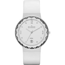 Skagen Classic White Leather Womens Watch - SKW2003