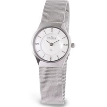 Skagen Denmark Women's Silver & Mother-of-Pearl Watch Women's