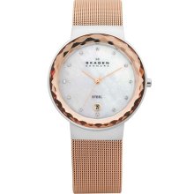 Skagen Faceted Glass Bezel Watch Rosegold