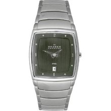 Skagen Men's 380lsxm Classic Rectangle Dial Stainless Steel Bracelet