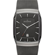 Skagen 'Titanium' Rectangular Watch Gunmetal