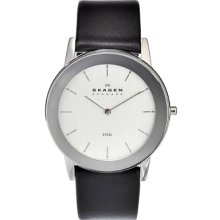 Skagen Watches Men's White Dial Stainless Steel Stainless Steel/White