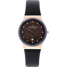 Skagen Watches Women's Twisted Brown Dial Leather 880LRLDD